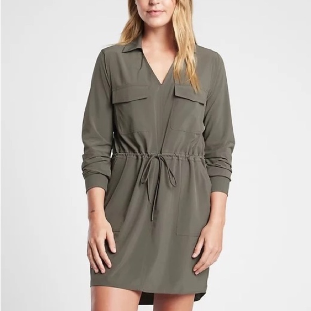 Athleta Zuma Shirt Dress Olive 1X
